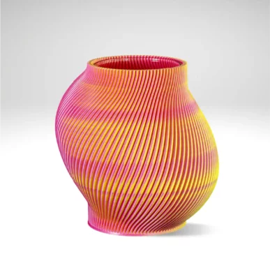 3D gedruckte Designvase mit Glaseinsatz