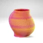 3D gedruckte Designvase mit Glaseinsatz